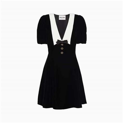 miu miu black bow dress|Designer Women's Dresses .